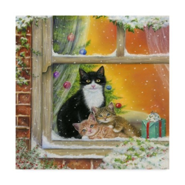Trademark Fine Art Janet Pidoux 'Christmas Window' Canvas Art, 35x35 ALI36494-C3535GG